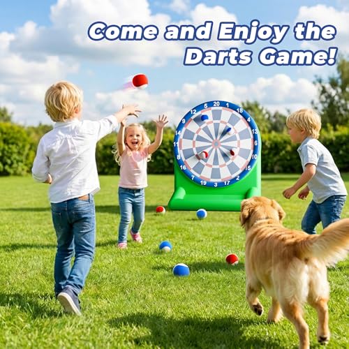 Funscape Kids Fun Pool Toys, Inflatable Dart Board Toss Water Game, Swimming Pool Float, Beach Yard Outdoor Play, Summer Birthday Party Sport Gift 3 4 5 6 7 8 9 12 Yrs Boy Girl Teen Adult Family-Green - color: Green