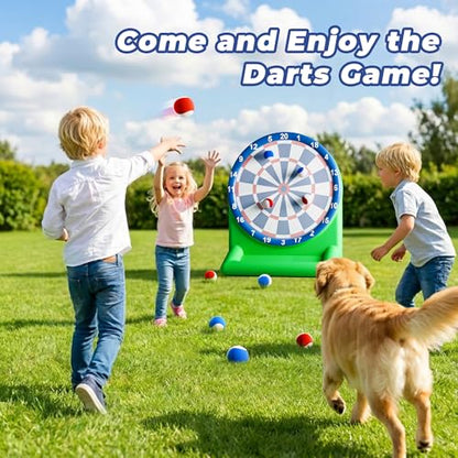 Funscape Kids Fun Pool Toys, Inflatable Dart Board Toss Water Game, Swimming Pool Float, Beach Yard Outdoor Play, Summer Birthday Party Sport Gift 3 4 5 6 7 8 9 12 Yrs Boy Girl Teen Adult Family-Green - color: Green