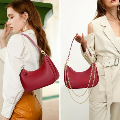 KKXIU Shoulder Bag for Women Cute Hobo Purses and Handbags Retro Clutch Underarm Purse | Cute - color: Red