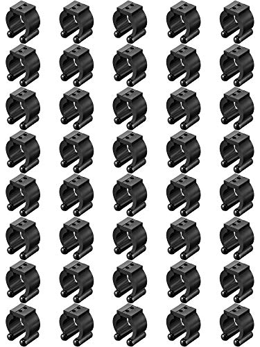 Skylety 40 Pieces Fishing Rod Clips Billiards Cue Clip Pole Rod Holder for Fishing Billiards Snooker Pool Cue Locating Supplies, Black