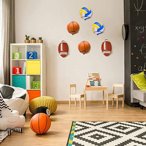 TOYANDONA 5Pcs Wall Mounted Ball Holder Rack for Sports Equipment Storage Durable Design for Home Suitable for Basketball Football and Helmets Easy to Install Display