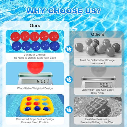 Pool Toys Games Set- Tic-Tac-Toe Inflatable PoolToy with 10 Balls Fun Summer Pool Party Beach Lawn Camping Party Float Game Water Ball Toys for AdultsTeens Kids 2-10 Players - color: Yellow