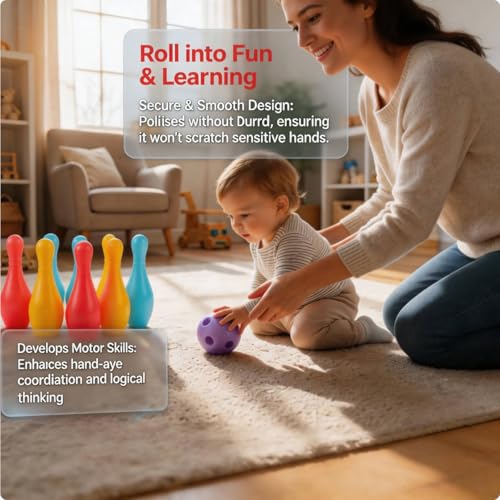 VOSAREA 1Set Plastic Bowling for Indoor Outdoor Recreational Bowling Plaything Fun Pin and Ball for Parties