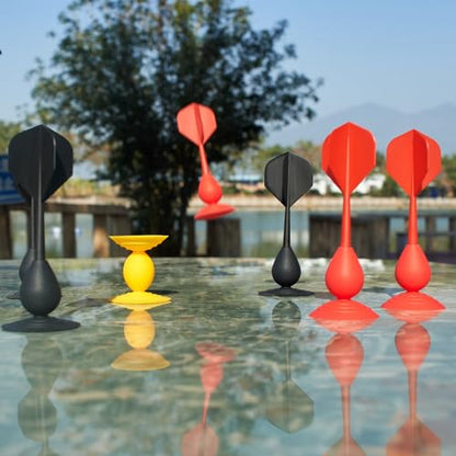 Silicone Sucker Darts Throwing Game Set, Indoor Outdoor Detachable Suction Cup Toys for Kids & Adults - color: with Black & Red Dart Flights