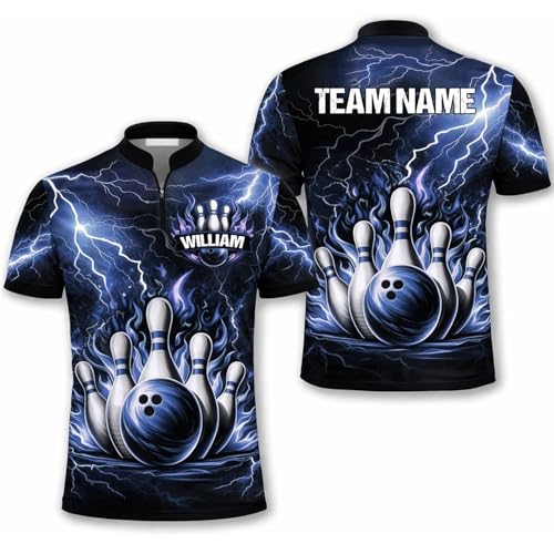 GABITA Personalized Bowling Jerseys for Men, Custom Bowling Shirts, Funny Bowling Shirts Gift for Bowler Team Player - color: A33