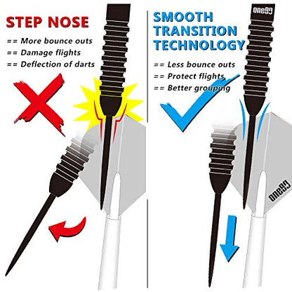 ONE80 90% VHD Steel Tip Tungsten Dart, Professional Barrel Style with Extra Flights, Shafts and Sharpener Gift Box Packaging - style: A-23g