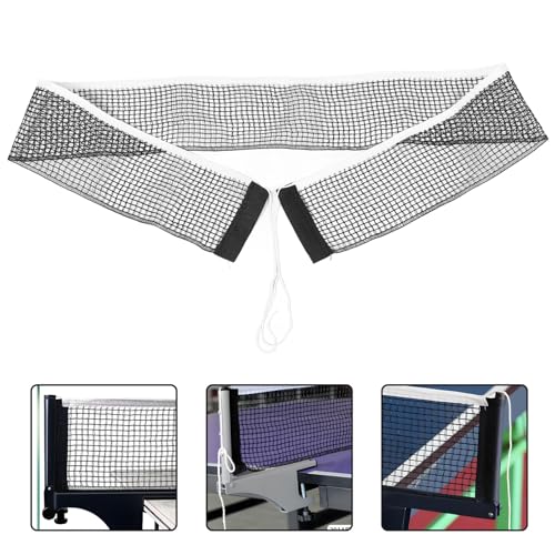 Table Tennis Net 182x15cm Standard Waxed Nylon Pingpong Replacement Net Black for Indoor Outdoor Sports Training and School Gym