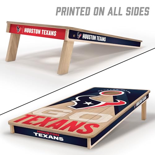 YouTheFan NFL 2' x 4' Slogan Series Professional Wood Cornhole Game with Logo Bags - color: Houston Texans