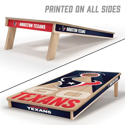 YouTheFan NFL 2' x 4' Slogan Series Professional Wood Cornhole Game with Logo Bags - color: Houston Texans