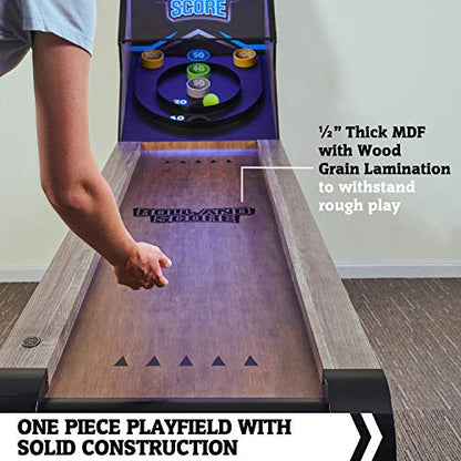 Hall of Games Roll & Score Multiple Styles Arcade Game Collection, Durable & Stylish Designs with Game Balls, Perfect for Family Game Rooms - style: Updated Version - 108"(Brown & Blue)