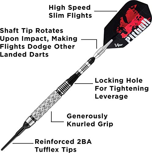 Viper Pitbull 90% Tungsten Soft Tip Dart Set, 18 Grams - style: Full Knurling (18 Grams)