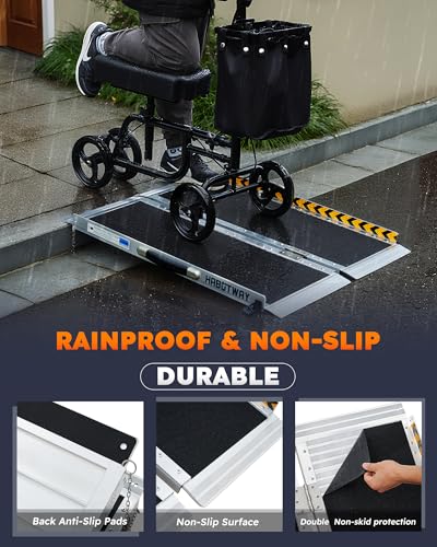 HABUTWAY 3ft Wheelchair Ramps for Home Steps, Portable Wheelchair Ramp Holds up to 800Lbs, Threshold Ramp with Non-Slip Resistant Surface, Ramps for Wheelchairs for Home, Stairs, Steps, Doorways - size: 3FT Using height 3-9"