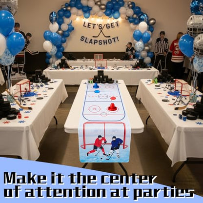 Air Hockey Top Set Table Top Set Air Hockey Pushers Table Runner for Sports Game Party Decor Gift