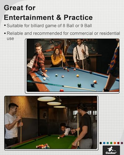 Pool Cues Set of 4 with 3D Grip, 58" 2-Piece Billiard Sticks in 4 Weights (18/19/20/21oz) & 4 Colors, House Bar Pool Table Sticks for Adults