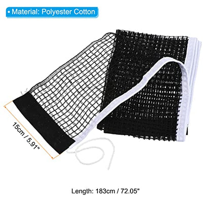Table Tennis Net Replacement, Ping Pong Net String Tension Equipment Accessories Polyester Cotton for Indoor Outdoor, Black
