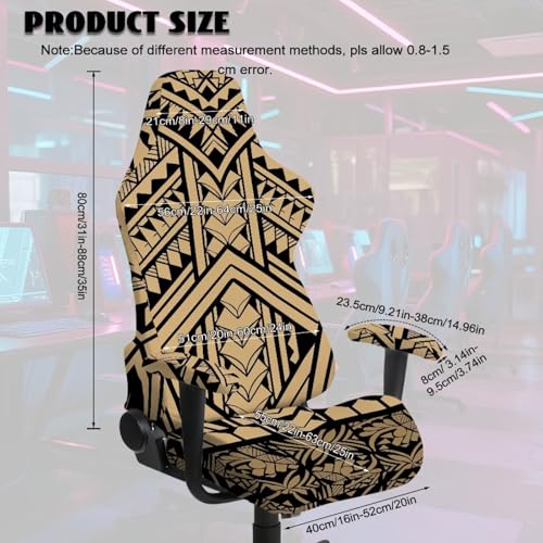 Boho Brown Aztec Gaming Chair Covers Slipcovers Scratch Resistant Non Slip Washable Slipcover for Office & Rotating Chairs Soft Breathable Computer Chair Cover with Armrest Covers for Gamer - color: Boho Brown Aztec