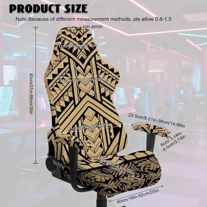 Boho Brown Aztec Gaming Chair Covers Slipcovers Scratch Resistant Non Slip Washable Slipcover for Office & Rotating Chairs Soft Breathable Computer Chair Cover with Armrest Covers for Gamer - color: Boho Brown Aztec