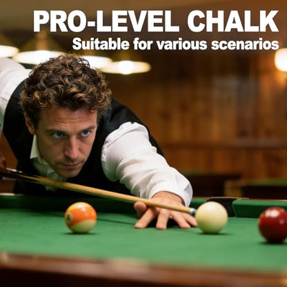 Pool Cue Chalk, Nano Billiard Chalk Round Cue Chalk, Smooth Low Residue Pool Chalk, Reduce Miscue, Durable Long Lasting Chalk for Pool Table, Bars, Clubs & Home - color: Green-4 piece