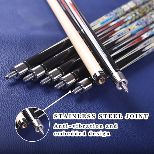 Canadian Maple Pool Cue Stick, Stainless Steel 5/16" X 18 Joint, 58 Inch 13mm Tip Billiard Pool Cue Stick, 19 20 oz, 2-Piece Pool Cue Stick for Beginner, Commercial Home Entertainment - color: Model A(19oz)(20oz)