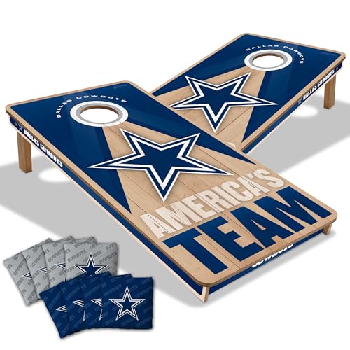 YouTheFan NFL 2' x 4' Slogan Series Professional Wood Cornhole Game with Logo Bags - color: Dallas Cowboys