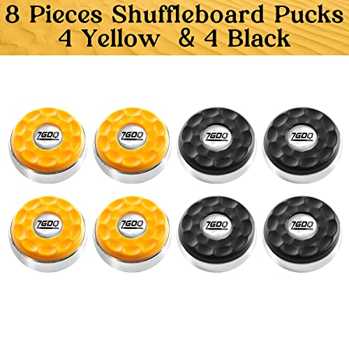 Shuffleboard Pucks/Shuffleboard Sand Wax, Shuffleboard Accessories Suitable Shuffleboard Pucks Game - style: 2x14oz+2-1/4‘’58mm(black+yellow)