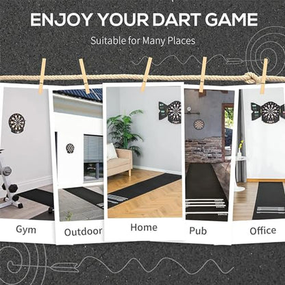 Dart Mat Throw/Toe Line Floor Marker Professional Rubber Darts Mat for Home Pub Party (118 x 23.6in)
