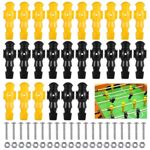 26 Pcs Foosball Men, Resin Foosball Replacement Parts, Table Soccer Player Set for Tournament Foosball - color: Black and Yellow