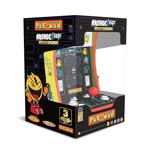 Arcade1Up Pac-Man Countercade Countertop Arcade Machine with 3 Retro Games, 7" LCD Screen and Full Size Real Feel Joysticks and Buttons - style: Pac-Man