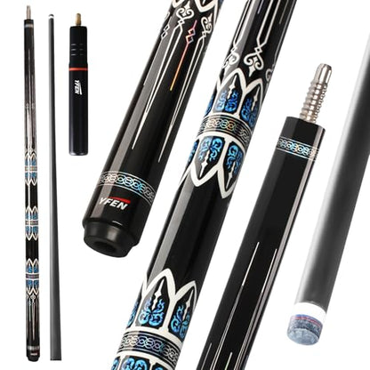 Banly Cuezone Carbon Fiber Pool Cue – MF1 Pro Taper Cue Stick with Extension, Low-Deflection Shaft, Premium Canadian Maple Butt, 12.5mm Tip, 3/8×8 Joint for Tournament & League Play - color: Azure Knight