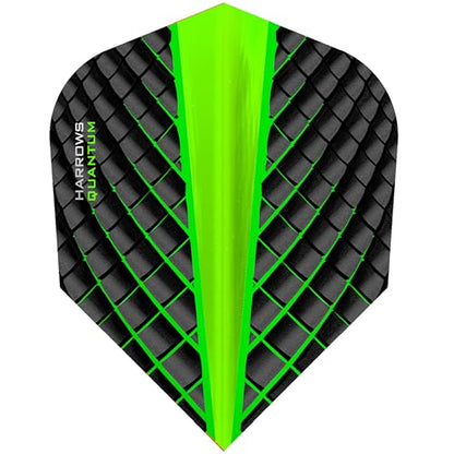 Harrows Quantum Dart Flights | 5 x Sets Darts Flights (15 Flights Total) I 100 Micron Dart Flights I Premium Extra Strong Made in UK I Professional Darts Accessories - color: Green