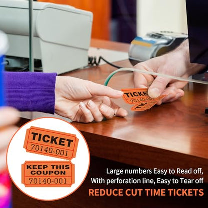 L LIKED Raffle Tickets Double Rolls 1000 Per Roll 50/50 Raffle Tickets for Events,Carnivals, Entry, Class Reward, Prizes(Orange) - color: 1000 Orange