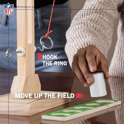 Wild Sports NFL Wooden Ring Swing Battle - Head-to-Head Ring Toss Hook & Ring Game for NFL Fans