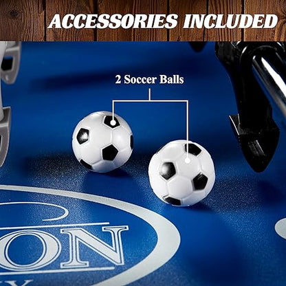 Barrington Foosball Multiple Styles Soccer Foosball Tables, Durable & Stylish Designs with Tabletop Sports Soccer Balls, Perfect for Family Game Rooms - style: 58 In. Irvine