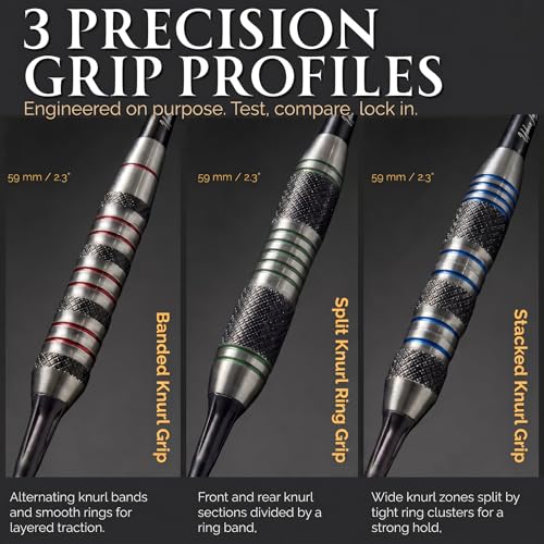 IgnatGames Soft Tip Darts Set for Electronic Dartboards, 9 Pack 18g Stainless Steel, Multi-Zone Grip, 70 Spare Tips, Magnetic Case & Companion App - color: 18g Chicago Steel