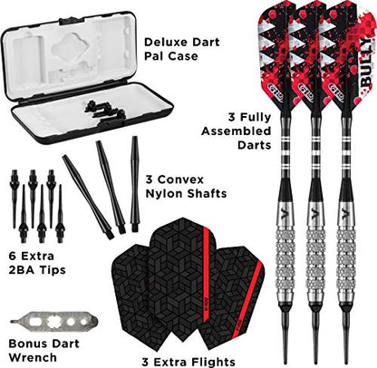 Viper Bully 80% Tungsten Soft Tip Dart Set with Case, 18 Grams - style: Coarse Knurling