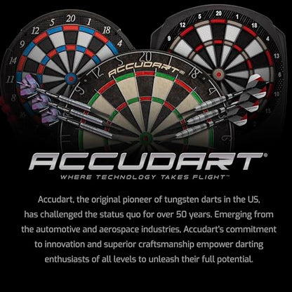 Accudart Soft Tip Dart Set 4.0 – Tungsteel Barrels, Round‑Groove Grip, Polycarbonate Shafts, Standard Flights, Pocket Wallet Storage – Ideal for Electronic Dartboards
