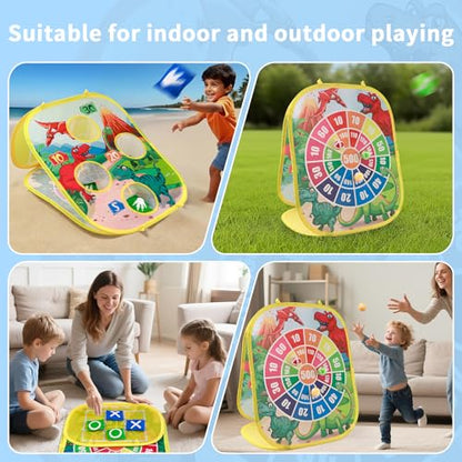 Bean Bag Toss Game Toy Indoor and Outdoor Toys for Kids Toddlers Dinosaur Toys Family Party Carnival Games for Boys and Girls 3 4 5 6 7 8 9 Year Old Birthday Gifts Outside Backyard Beach Lawn Games