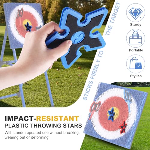 Throwing Axe for Axe Throwing Game for Backyard, Throwing Axe Set with Throwing Star for Outdoor Games, Durable and Fun for All Ages - style: 8 Throwing Stars
