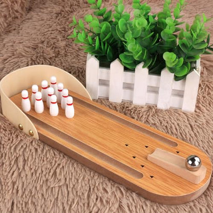 Desktops Tabletop Bowling Game Set, Toy, Wooden Wooden