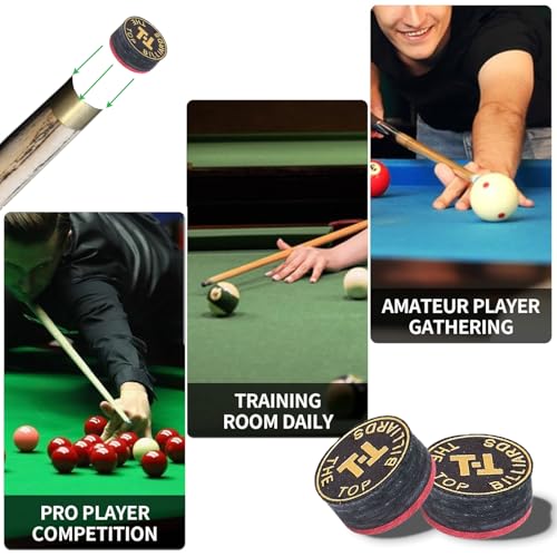 SUPERDIAMOND Pool Cue Tips 14mm, Premium 6-Layer Pig Skin Leather, High Elasticity & Durability Billiard Tips for Pool Sticks and Snooker Cues, Perfect for Professional Players and Beginners - style: Billiard Cue Tips-6f-3pcs