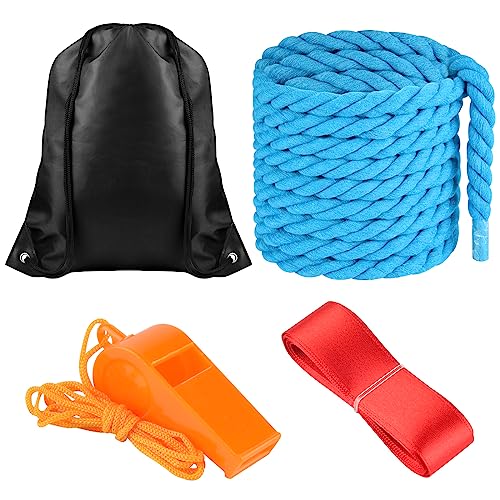 NEBURORA 20FT Tug of War Rope for Adults Outdoor Games Field Day Family Reunion Summer Outside Yard Backyard Lawn Camping Picnic Carnival Party Games Blue - color: Blue