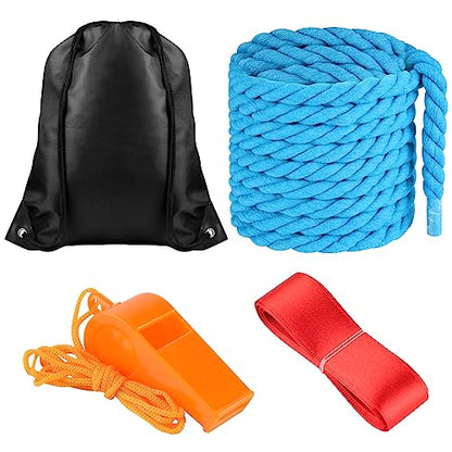 NEBURORA 20FT Tug of War Rope for Adults Outdoor Games Field Day Family Reunion Summer Outside Yard Backyard Lawn Camping Picnic Carnival Party Games Blue - color: Blue