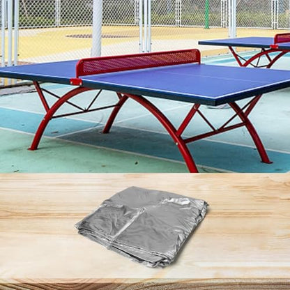 Outdoor Table Tennis Table Cover 280x150cm 210D Oxford Dustproof Waterproof Protection for Garden Patio Silver
