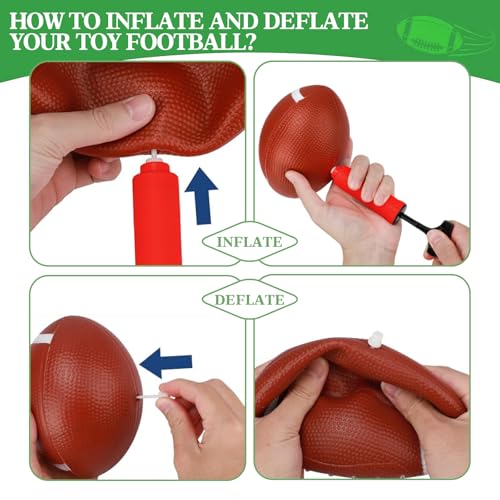 2025 New Upgrade Metal Football Toss Game with 4 Inflatable Balls Throwing Target Games Football Gifts for Boys 8-12, Target Practice for Kids Ages 3+ Sports and Outdoors Toys for Family Fun Play
