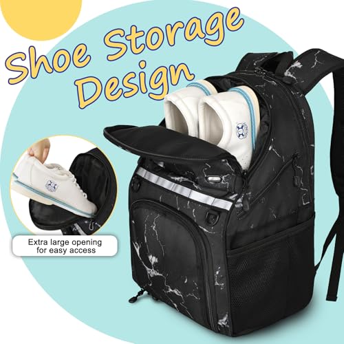 Goloni Bowling Backpack,Single Ball Bowling Bag with Shoe Compartment Up to Size 16,Bowling Bag with Padded Ball Holder - color: Black and White