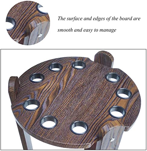 Cue Racks Pool Cue Rack Wooden Freestanding Pool Cues Racks Rod Accessories Supplies Billiard Table Rack Holds 9 Ball Holders WEWYQSJXBXF-211222(Color:Brown;Size:33x60cm)