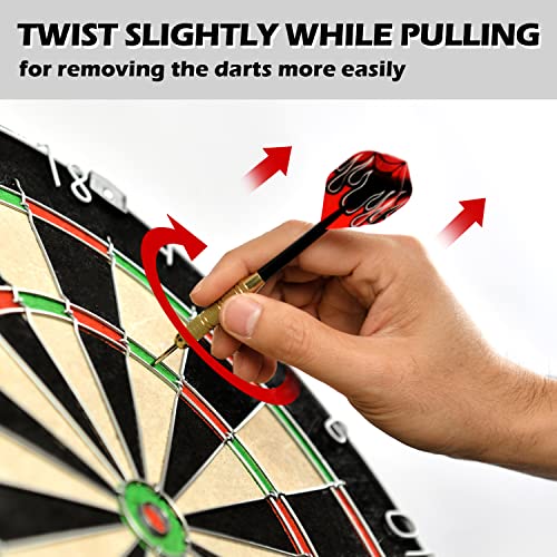 LinkVisions Dartboard with Staple-Free Bullseye, 18g Steel Tip Darts Set,12 Steel Tip Darts 18g, Dartboard Mounting Kits Included - style: Socipieler