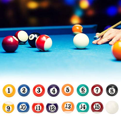Billiard Ball Set, Full Set of 16 Balls for Pool Tables Polyester Resin Mini 2.5CM Children Billiard Ball Toy Pool Table Accesssory