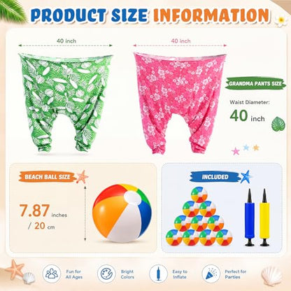 Ceenna Funny Granny Pants Game Set, Giant Pants Yard Games for Adults Players, Hilarious Team Relay Toss Race for Backyard Lawn Party Camping Family Reunion Carnival - style: Hawaiian