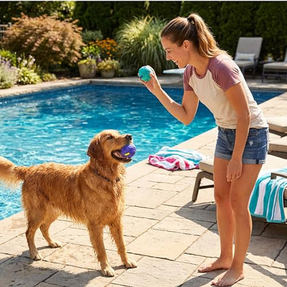 Outward Hound FlyFetch Rubber Fetch Ballz Dog Toy, Bounces & Floats, Launcher Compatible, 2.6", 2-Pack - color: Replacement Balls Multi